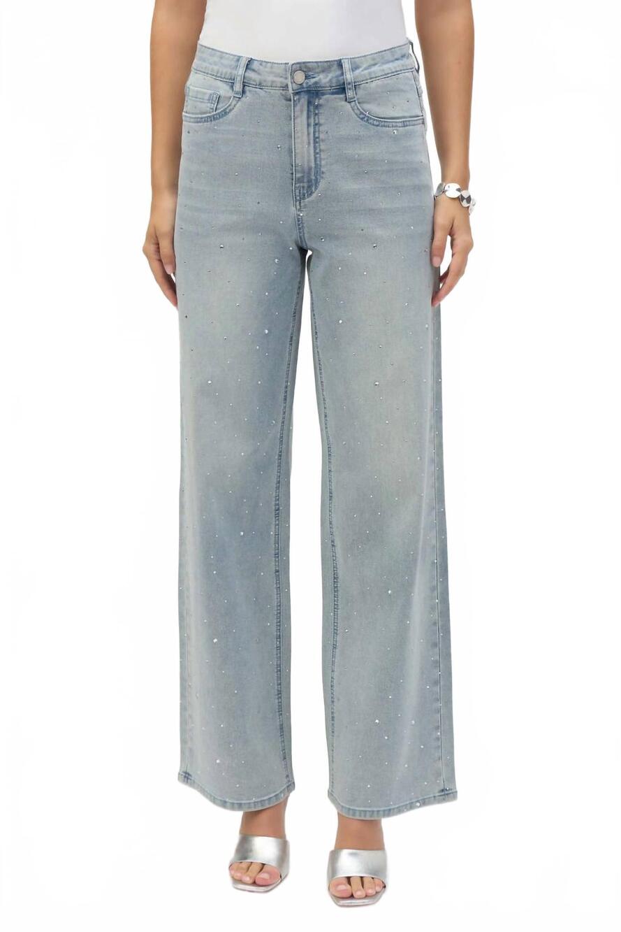 NEW JOSEPH RIBKOFF rhinestone jeans in light denim